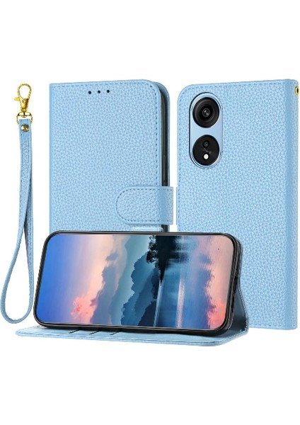 Oppo Phone 8t 5g Için Kart Yuvaları Tutucu Litch Desen Flip Folio Telefon Kılıfı (Yurt Dışından)