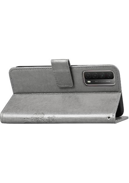 Huawei P Akıllı 2021 Flip Kapak Için Kısa Kayış Dört Yapraklı Yonca Durumda Telefon Kılıfı (Yurt Dışından) modelleri