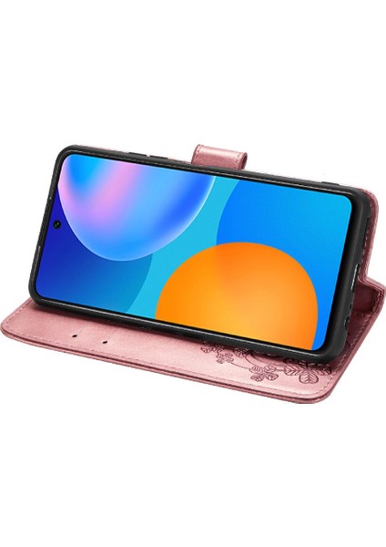 Huawei P Akıllı 2021 Flip Kapak Için Kısa Kayış Dört Yapraklı Yonca Durumda Telefon Kılıfı (Yurt Dışından) modelleri