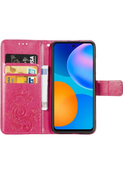 Huawei P Akıllı 2021 Flip Kapak Için Kısa Kayış Dört Yapraklı Yonca Durumda Telefon Kılıfı (Yurt Dışından) fırsatları