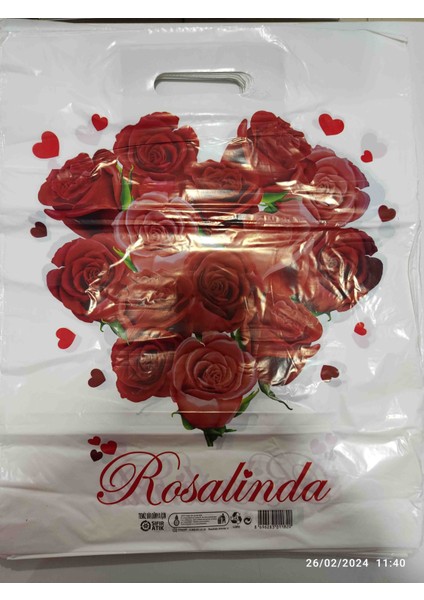 El Geçmeli Hediye Poşeti Gül 🌹 Desenli