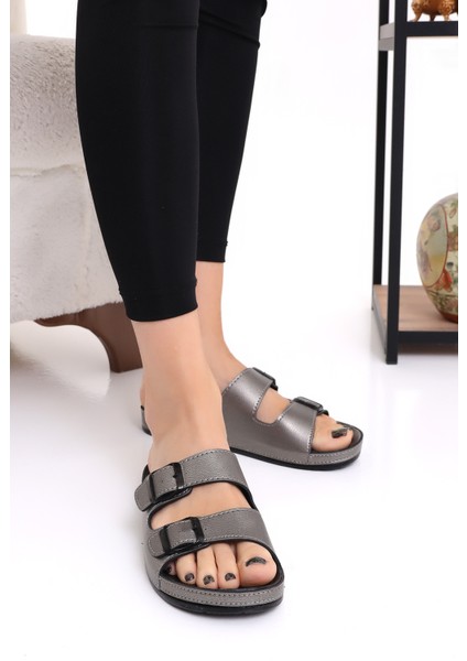 Mlx 10651 Çift Toka Kadın Terlik Comfort Anatomik Kadın Ev Dışarı Terliği fırsatları