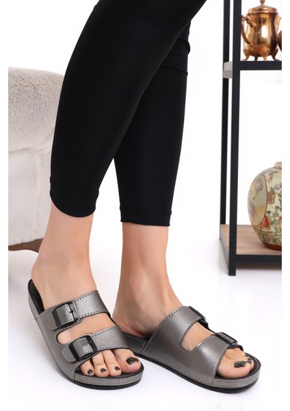 Mlx 10651 Çift Toka Kadın Terlik Comfort Anatomik Kadın Ev Dışarı Terliği indirimleri