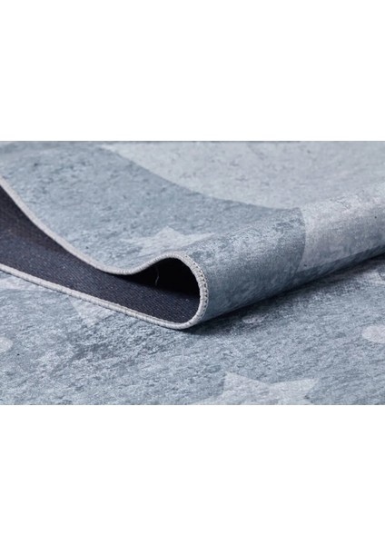 Çocuk Halısı ve Bebek Halısı Yıkanabilir Kaymaz Taban yıldızlar Gri Dijital Baskı Halı HC001 modelleri