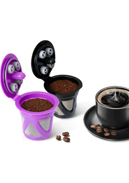 Keurig Kahve Makinesi Için Yeniden Kullanılabilir K Bardaklar - Doldurulabilir K-Cup - Mor (Yurt Dışından)