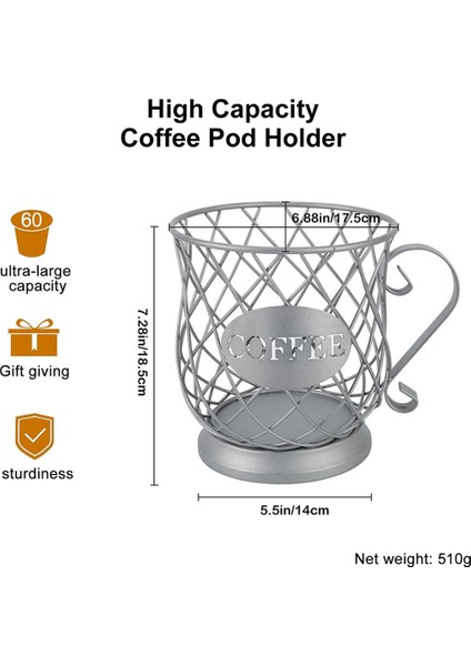 Fincan Kahve Kapsül Depolama Rafı Kahve Kapsül Rafı Gümüş (Yurt Dışından) indirimleri