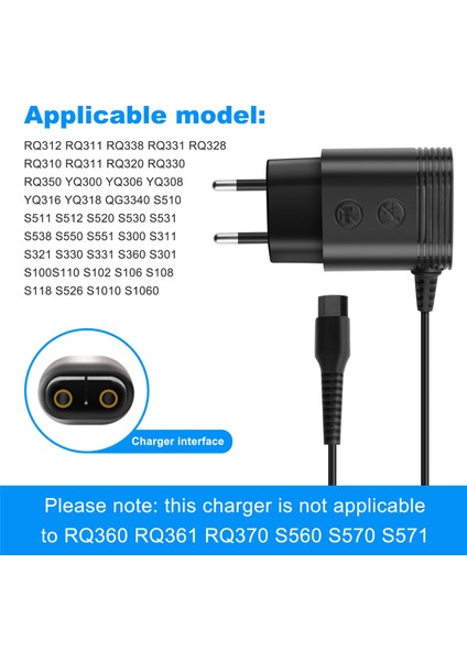 Philips Norelco Tıraş Makinesine Uygun, Şarj Adaptörü Ab Fişi (Yurt Dışından)