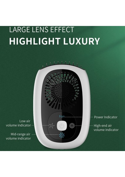 Kişisel Giyilebilir Mini 3 Vitesli Ayarlanabilir USB Şarjlı Boyun Yelpazesi Beyaz (Yurt Dışından)