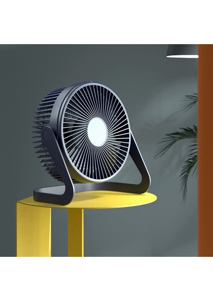 Küçük USB Fan Masaüstü 8 Inç Takılabilir Mini Sessiz Küçük Fan Koyu Mavi (Yurt Dışından)