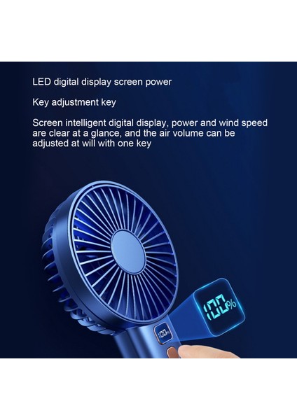 Mini Fan Taşınabilir Büyük Kapasiteli El USB Şarj Edilebilir Yeşil (Yurt Dışından)