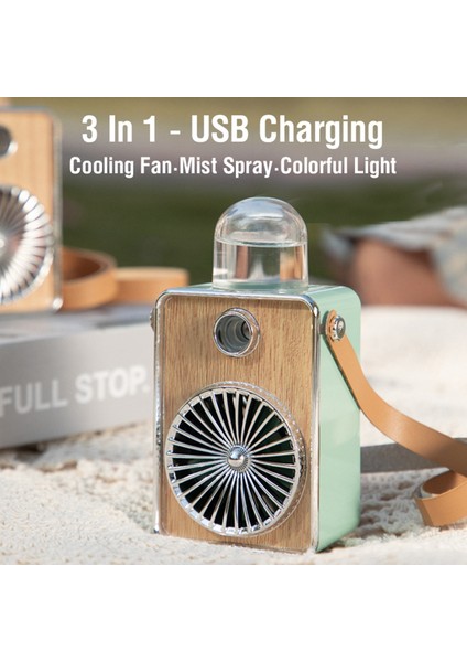 3'ü 1 Arada Fan Soğutma Asılı Boyun USB Fan Hava Soğutucu Fan Yeşil (Yurt Dışından)