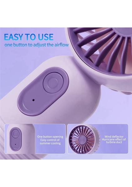 Mini Fan 3'lü Paket, 3 Hızlı ve USB Şarj Edilebilir Küçük El Tipi Fan (Yurt Dışından)
