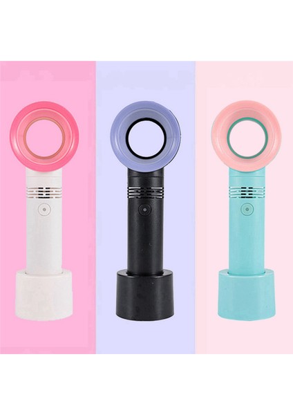 Mini El Fanı Küçük Pilli Fan Kanatsız ve Taşınabilir Fan (Mavi) (Yurt Dışından)