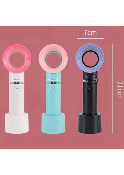 Mini El Fanı Küçük Pilli Fan Kanatsız ve Taşınabilir Fan (Mavi) (Yurt Dışından)