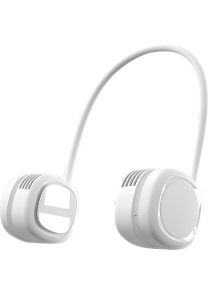 Taşınabilir Boyun Fanı USB Şarj Edilebilir 3 Hızlı Sessiz Soğutma Fanı, Beyaz (Yurt Dışından)
