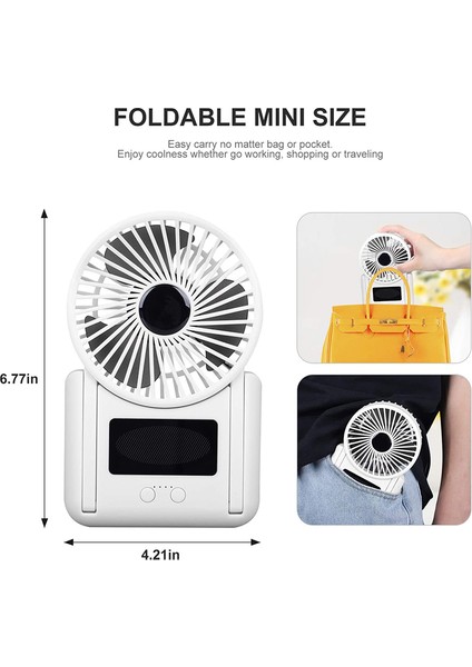 Pille Çalışan Fan, Güçlü (C) ile Şarj Edilebilir El Küçük Fan (Yurt Dışından)