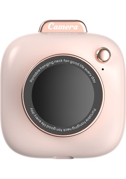 Asılı Boyun Kamera Tarzı Fan USB Şarj Edilebilir Taşınabilir - Pembe (Yurt Dışından)