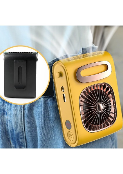 Boyun Fanı Eller Serbest Bel Fanı, 10000MAH Klimalı Siyah (Yurt Dışından) indirimleri