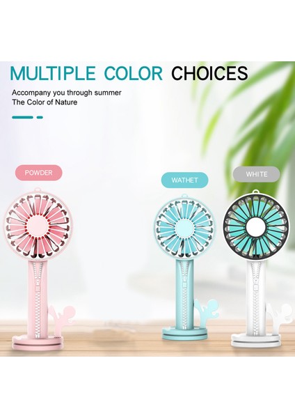 El Tipi USB Şarj Edilebilir Fan Için Braketli Taşınabilir Fan - Pembe (Yurt Dışından)