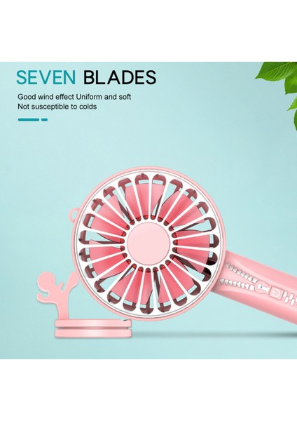 El Tipi USB Şarj Edilebilir Fan Için Braketli Taşınabilir Fan - Pembe (Yurt Dışından)