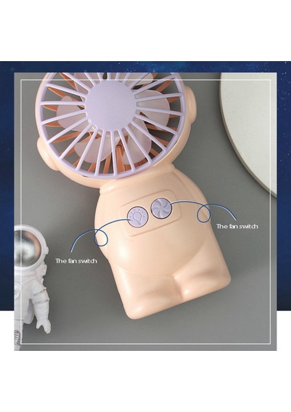 Taşınabilir El Fanı Kişisel Masa Fanı USB Fan Açık Seyahat Mavi (Yurt Dışından)
