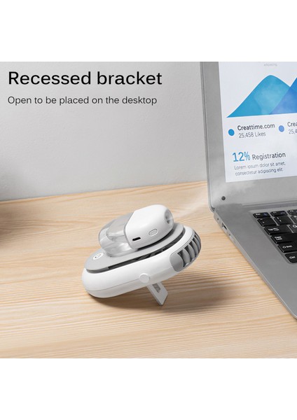 Taşınabilir Asılı Boyun Fanı USB Şarj Edilebilir Fan Nemlendirici -Pembe (Yurt Dışından)