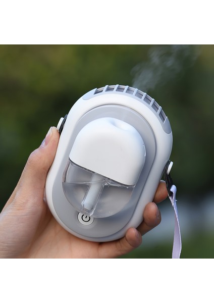 Taşınabilir Asılı Boyun Fanı USB Şarj Edilebilir Fan Nemlendirici -Pembe (Yurt Dışından)