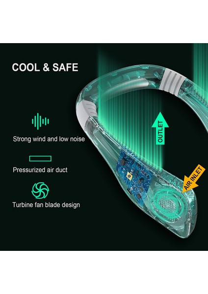 Pilli Mini USB Boyun Fanı Ultra Sessiz Rüzgar Cep Soğutucu Yeşil (Yurt Dışından) indirimleri