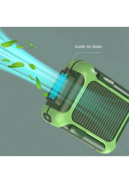 2'si 1 Arada Boyun Fanı El USB Şarjı Sessiz Elektrikli Fan Yeşil (Yurt Dışından)