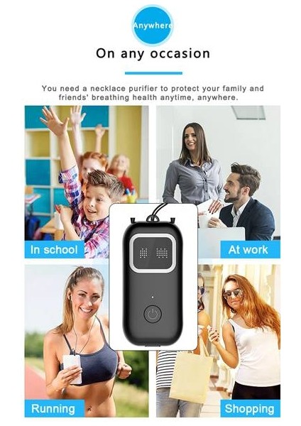 Adet Hava Temizleme Cihazı Mini Taşınabilir 16000W Negatif Iyon Ayarlanabilir, Siyah (Yurt Dışından) modelleri