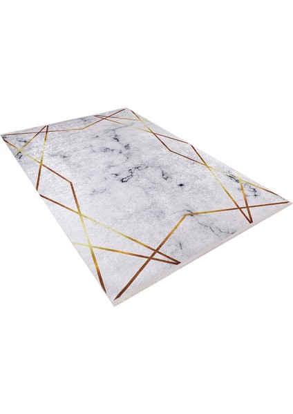 Iskandinav Gri Altın Desen Dijital Baskı Hipoalerjenik Kaymaz Taban Halı Yolluk Ha201 fırsatları