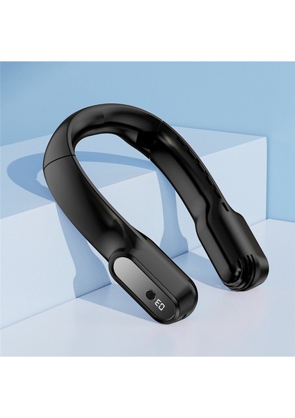 Taşınabilir Boyun Fanı USB Şarj Edilebilir Bladeless Fanlar Elektrikli Fan Siyah (Yurt Dışından)