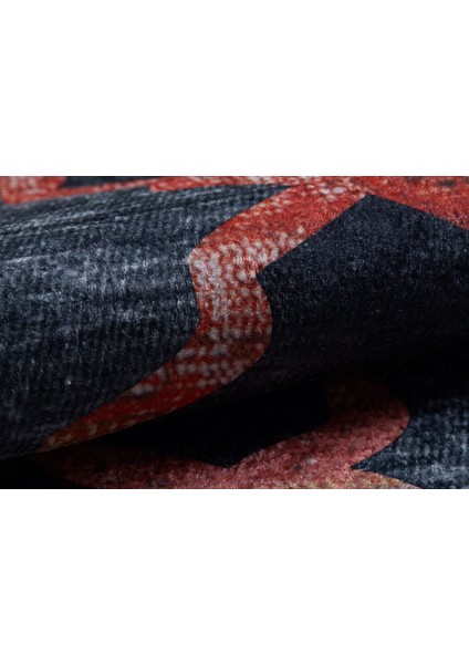 Modern Siyah Renkli Desen Dijital Baskı Hipoalerjenik Kaymaz Taban Halı Yolluk Ha199 fırsatları