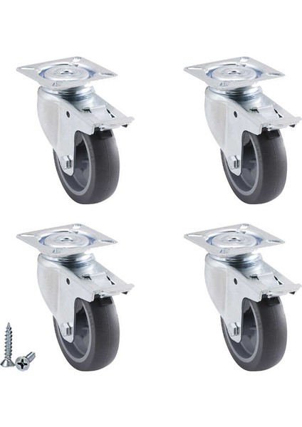 Sehpa Tekerleği Mobilya 4'lü Frenli Masa Tekeri - 50 mm Çap