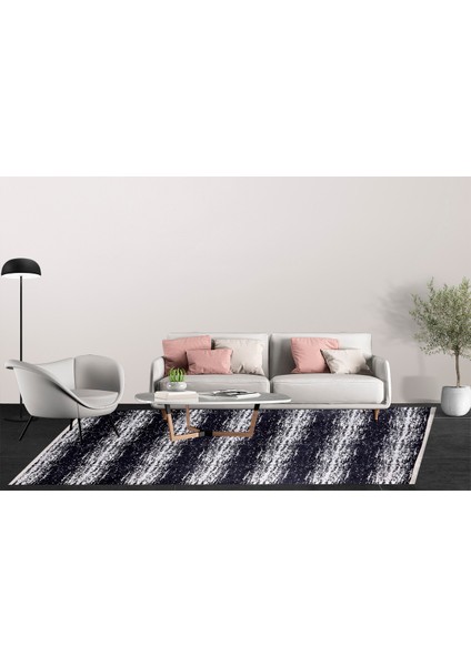 Modern Siyah Dijital Baskı Hipoalerjenik Kaymaz Taban Halı Yolluk HA186 fırsatları