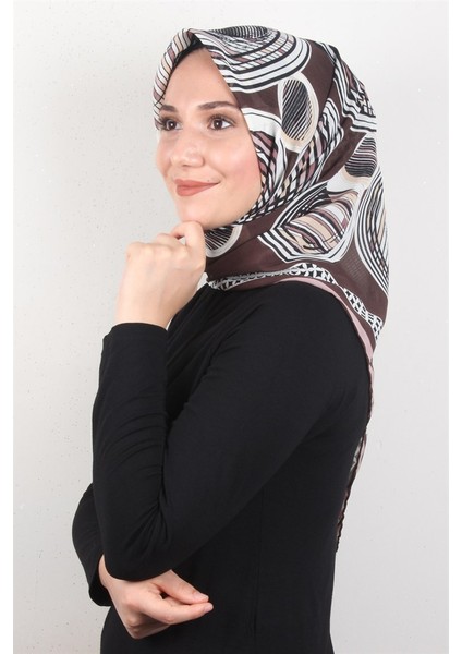 Piramit Krep Eşarp 116-0005-06 Pembe