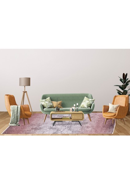 Modern Pembe Dijital Baskı Hipoalerjenik Kaymaz Taban Halı Yolluk HA146 fırsatları