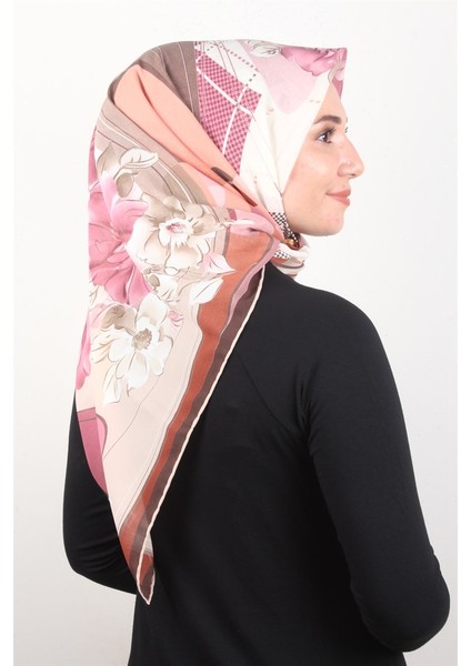 Piramit Krep Eşarp 116-0003-08 Pembe