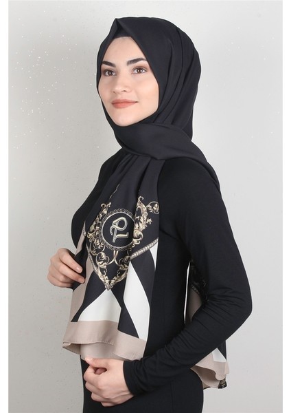 Medine Desenli Şal 1819-15 Siyah
