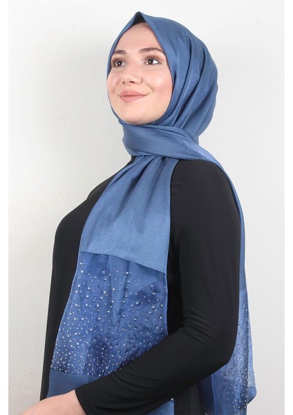 Taşlı Exclusive Şal 1606-27 Indigo