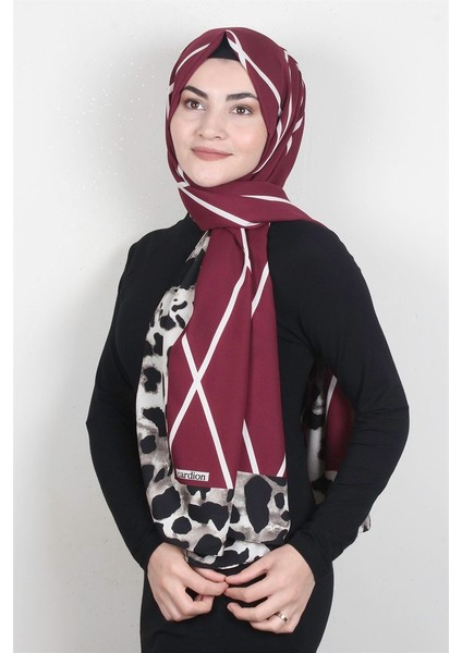 Medine Desenli Şal 1802-12 Bordo