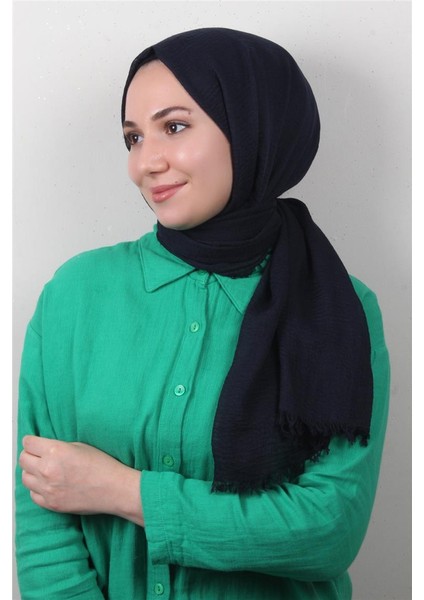 Bürümcük Ince Şal 3093-11 Lacivert