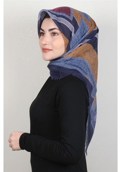 Pamuklu Trend Eşarp 9925-9 Indigo
