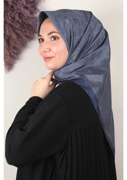 Fashion Monogram Eşarp 8089-16 Indigo