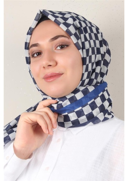 Cotton & Silk Şal 3641-10 Lacivert