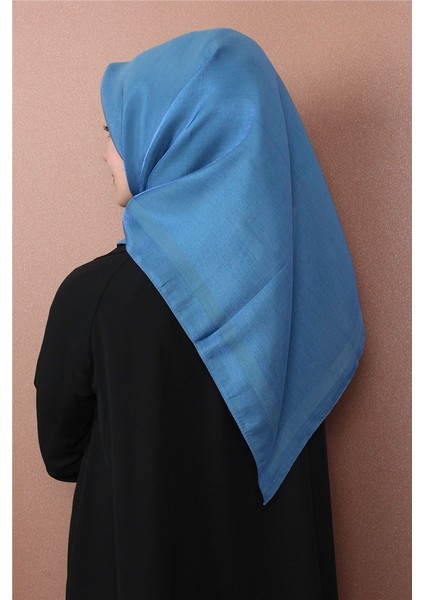 Abiye Bordürlü Eşarp 6002-12 Mavi