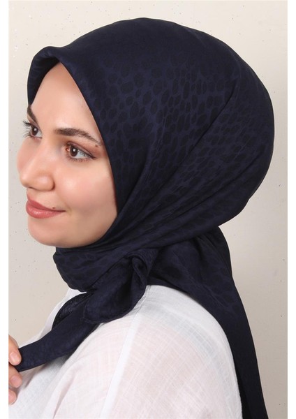 Modakaşmir Ipeksi Jakar Eşarp 5356-7 Lacivert