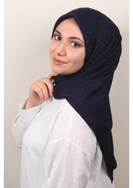 Modakaşmir Ipeksi Jakar Eşarp 5356-7 Lacivert