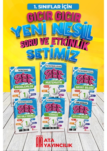 1. Sınıf Gıcır Gıcır 6'Lı Set (Türkçe-Matematik-Haya Bilgisi-Problemler-Oku Anla Yorumla-Hafta Sonu Ödevlerim)