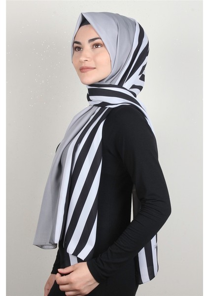 Medine Desenli Şal 1803-6 Gri